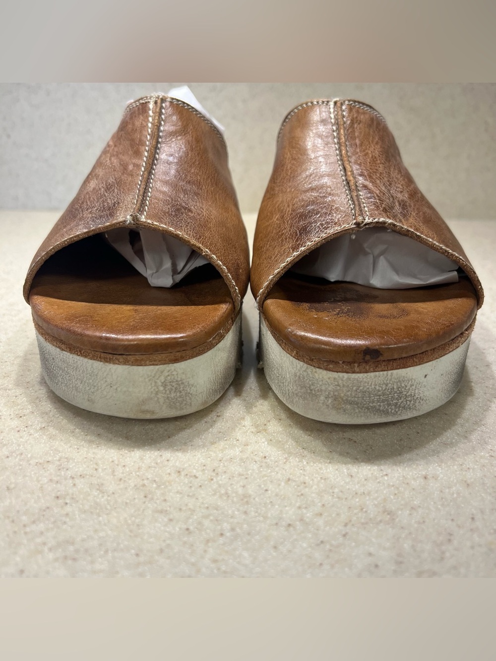 Bed Stu Fairlee II Leather Platform Slip On Sandal Size 8 - Picture 5 of 12